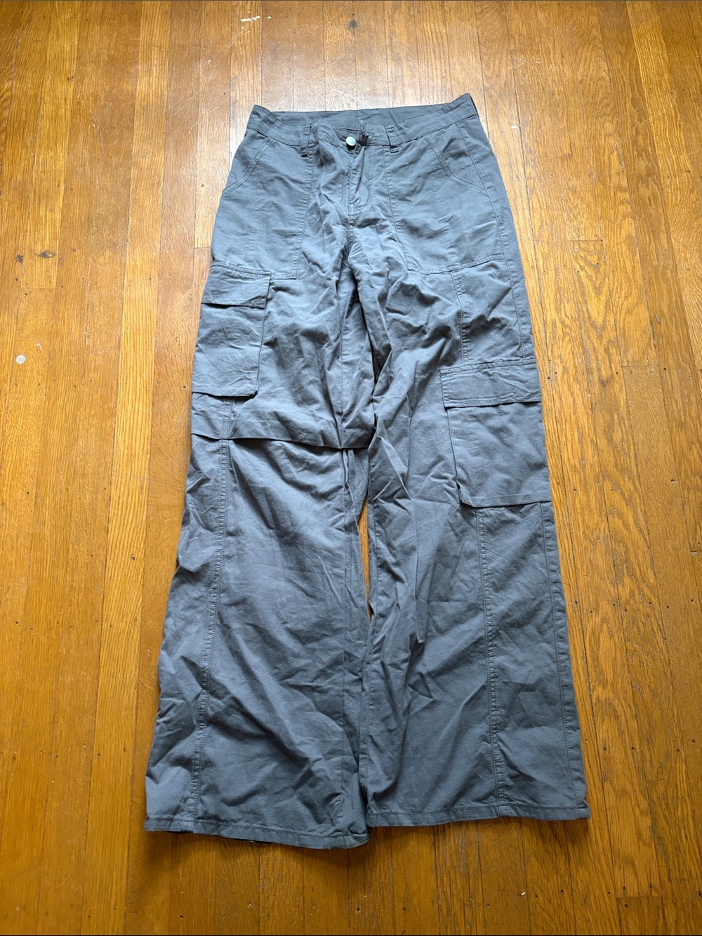 SHEIN Gray Wide-Leg Cargo Trousers